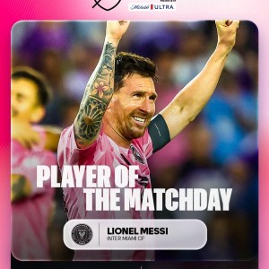 梅西第13次获得美职联周最佳球员，距多诺万的纪录还差6次